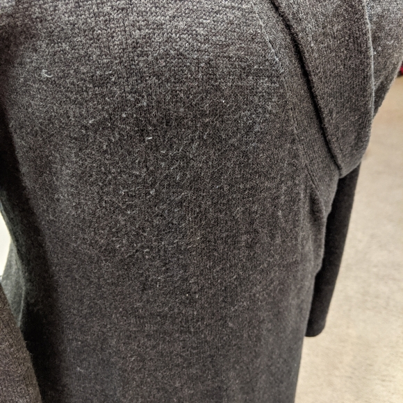 Dark gray sweater wrap dress - Picture 4 of 5